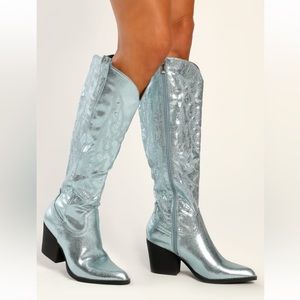 Blue Metallic Cowboy Boot